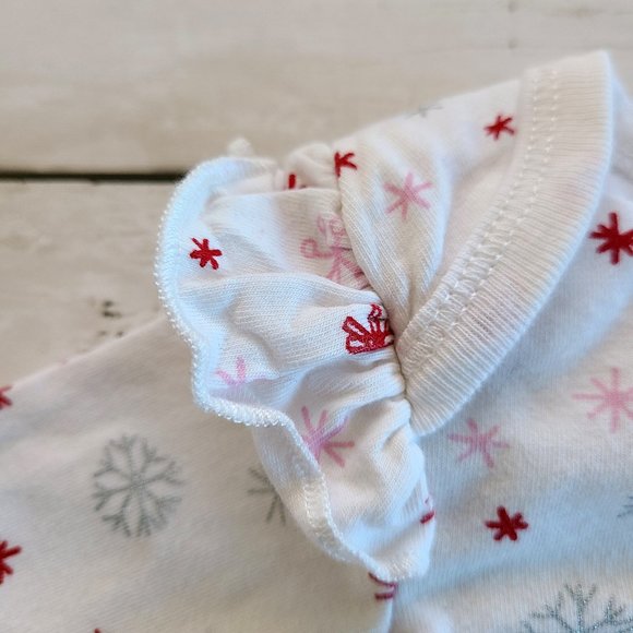 ♡ 5/$20 - First Impressions Girl's Snowflake Long Sleeve Bodysuit Newborn - Picture 6 of 7